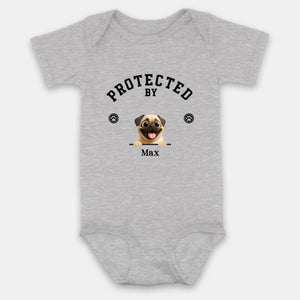 Personalized Pug Baby Onesie – Protected By Custom Dog Design | 89Prints