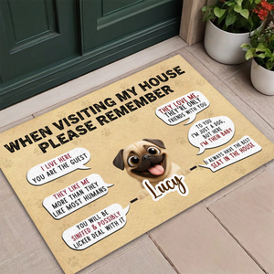 Customized Pug Doormat - A Special Gift, When Visiting My House | 89Prints