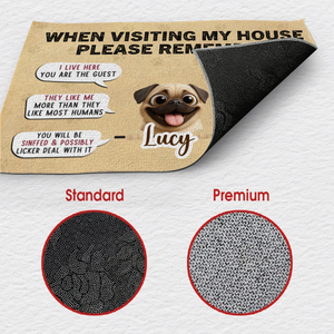 Customized Pug Doormat - A Special Gift, When Visiting My House | 89Prints