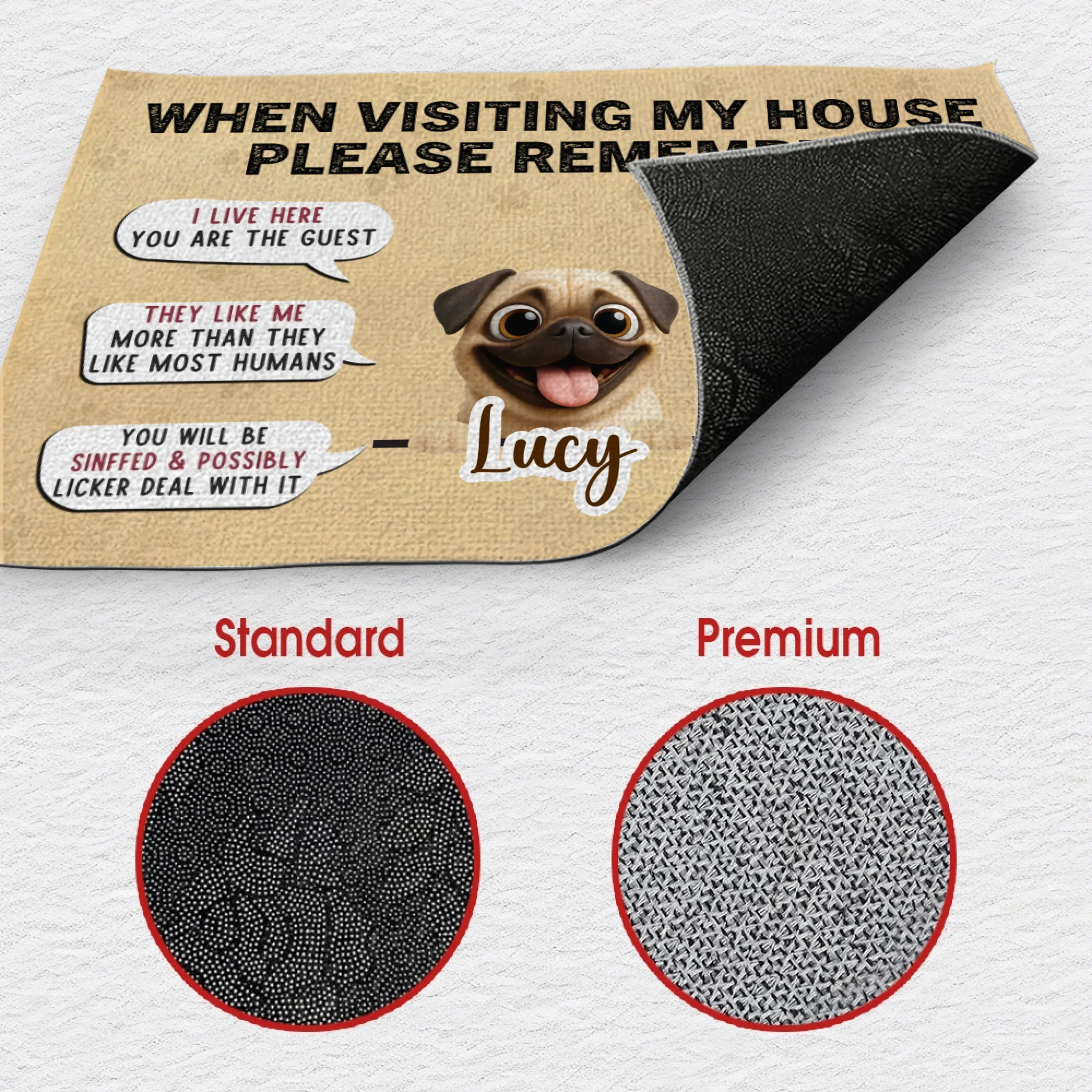 Customized Pug Doormat - A Special Gift, When Visiting My House | 89Prints
