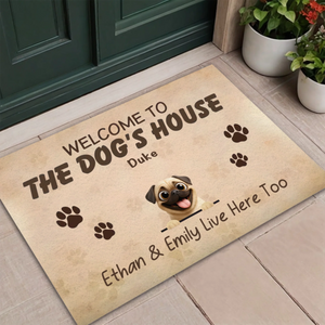 Personalized Pug Lover Doormat - Welcome To The Dog's House Custom Dog Name Gift | 89 Prints
