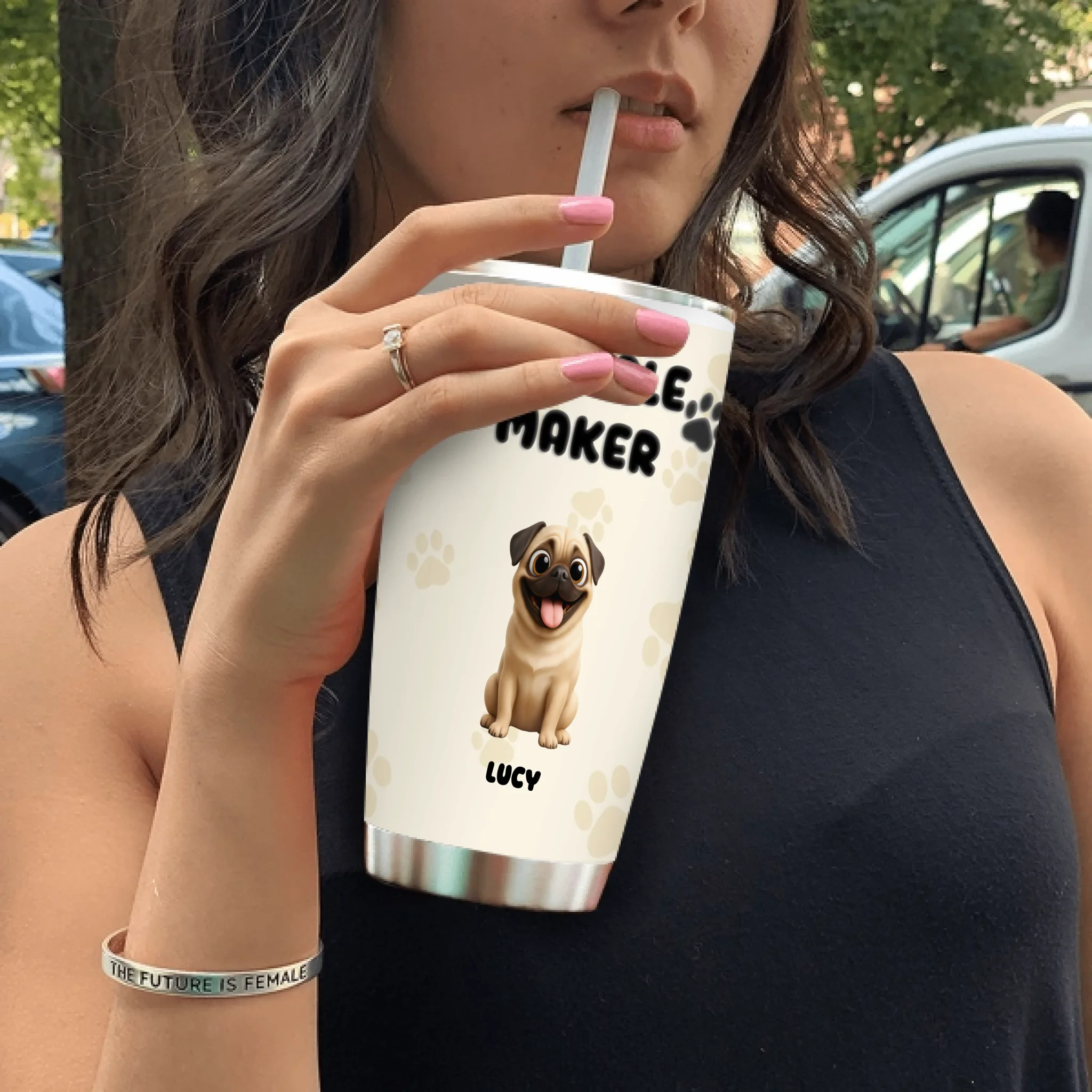 Customized Pug Tumbler – Funny Trouble Maker Dog Lover Cup | 89Prints