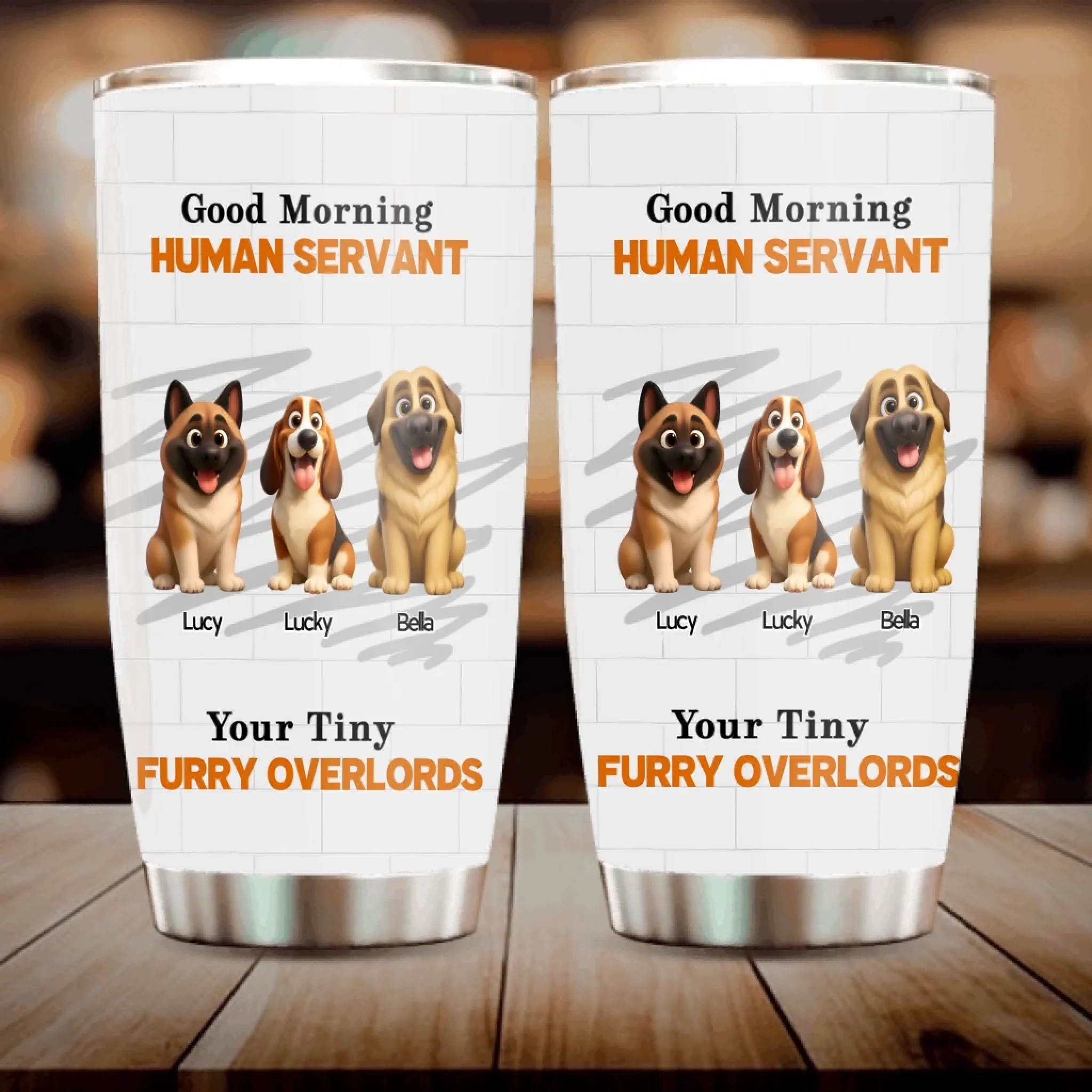 Custom Dog Coffee Tumbler - Good Morning Human Servant, Presents For Dog Owners - 89Prints