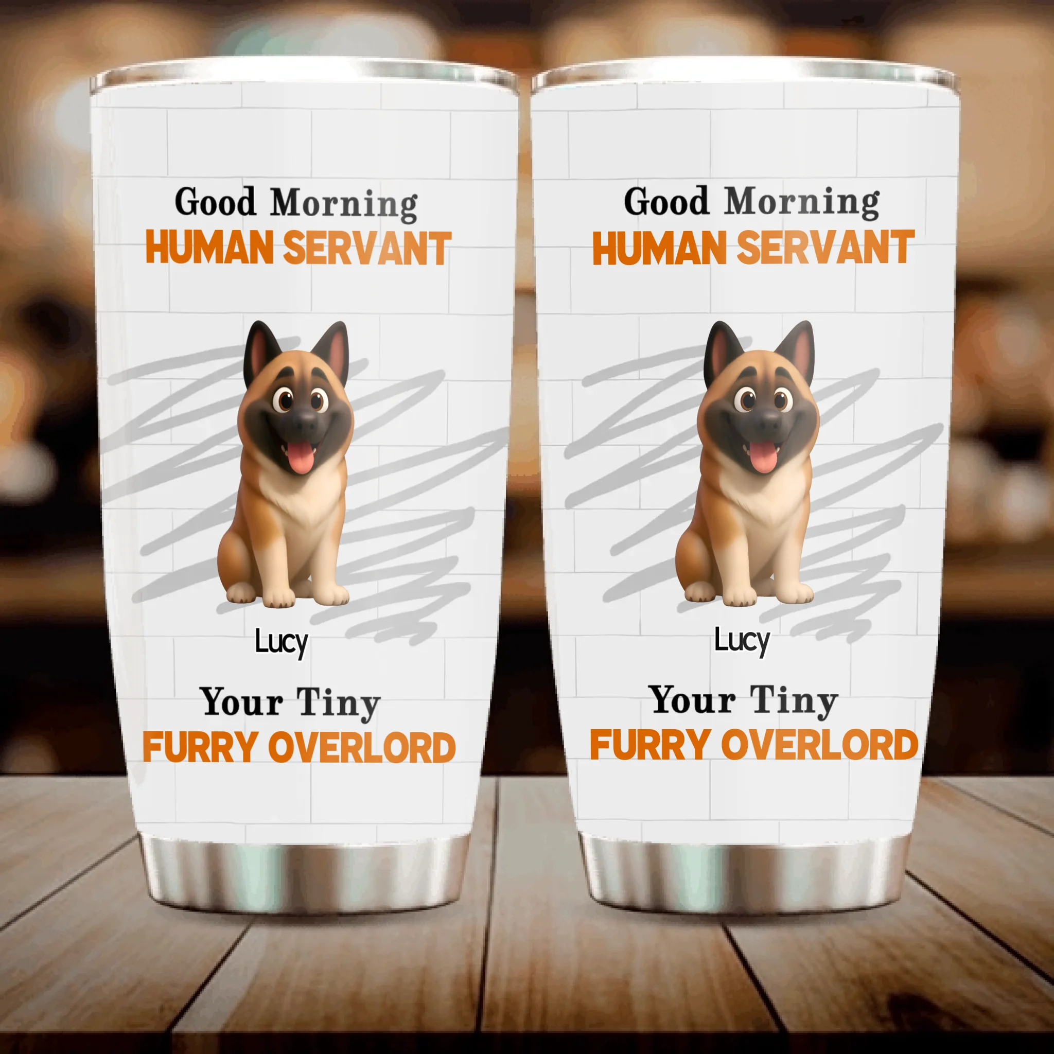 Custom Dog Coffee Tumbler - Good Morning Human Servant, Presents For Dog Owners - 89Prints
