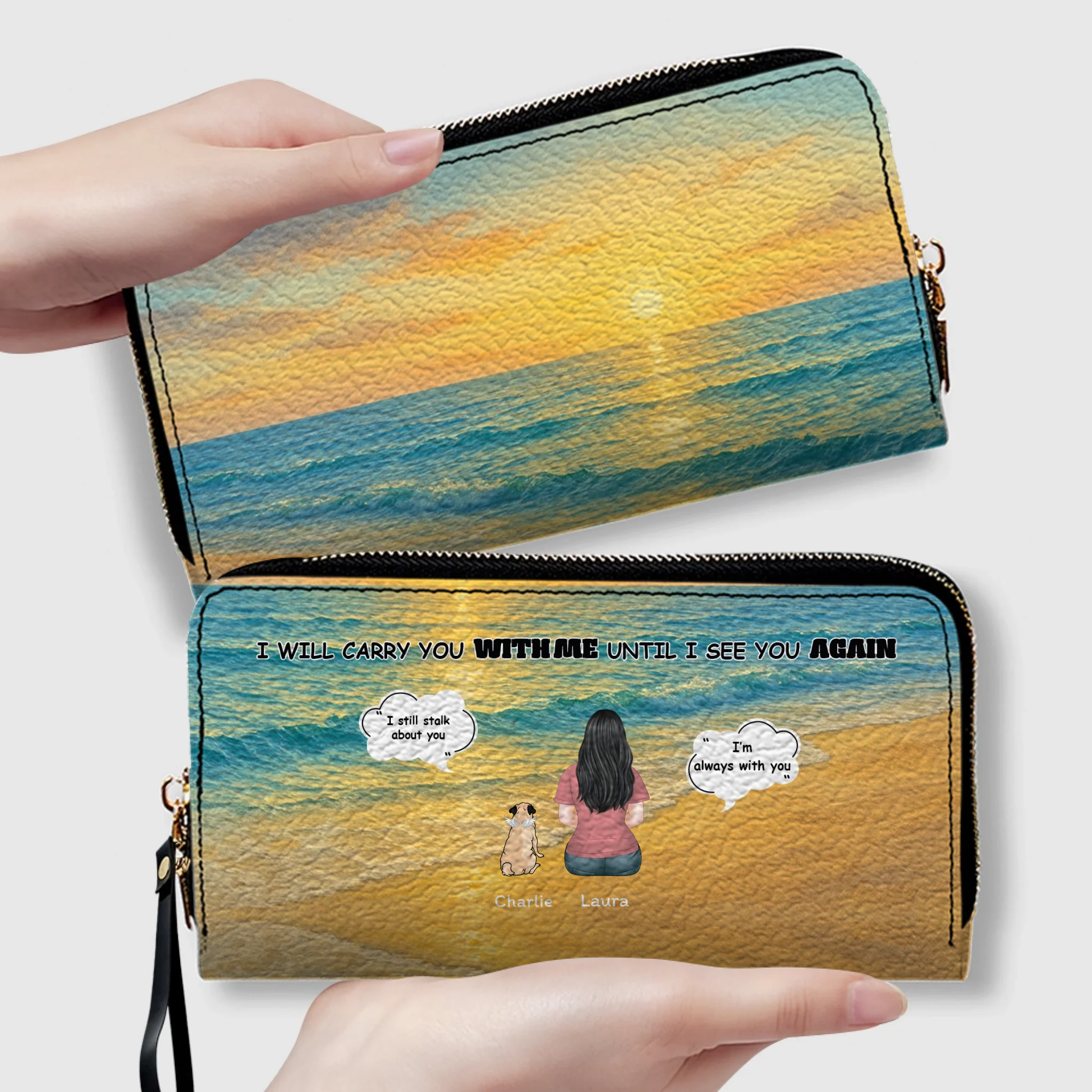 Custom Pug Lover Wallet - I Will Carry You With Me Custom Gift | 89Prints