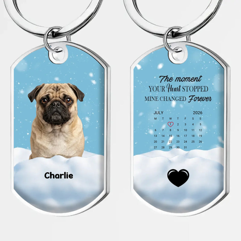 Custom Pug Keychain – The Moment Your Heart Stopped, Mine Changed Forever | 89Prints