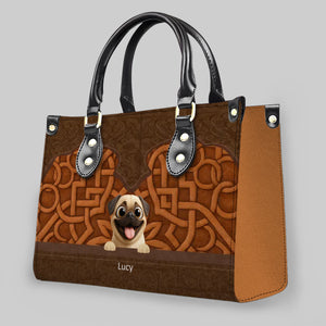 Personalized Pug Leather Handbag – Custom 3D Carved Pet Art Dog Themed Gifts | 89Prints