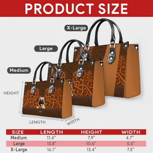 Personalized Pug Leather Handbag – Custom 3D Carved Pet Art Dog Themed Gifts | 89Prints