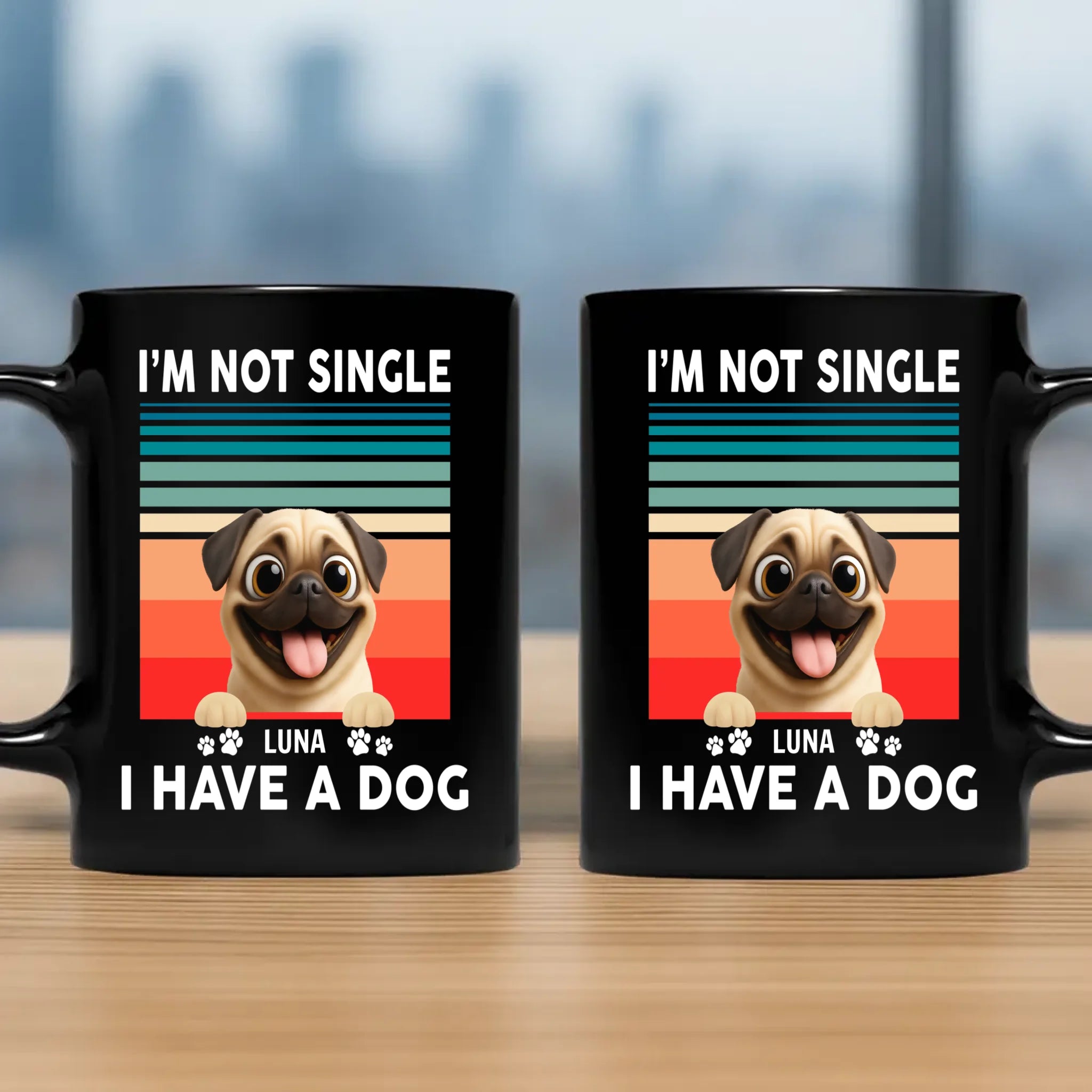 Personalized Pug Mug - I’m Not Single, I Have A Dog Gift | 89Prints
