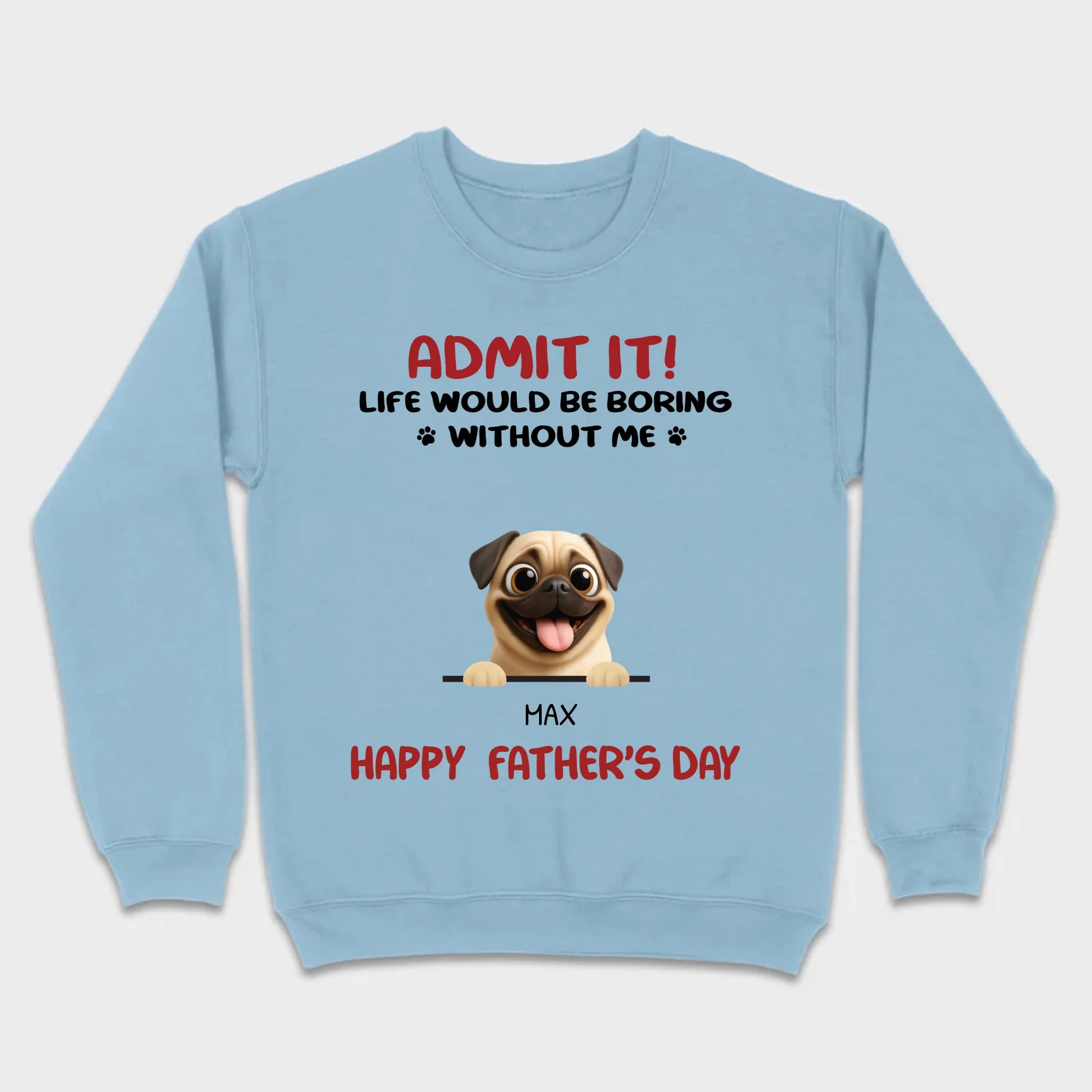 Personalized Pug Basic Tee - Celebrate Father’s Day With Custom Pet T-Shirts | 89Prints