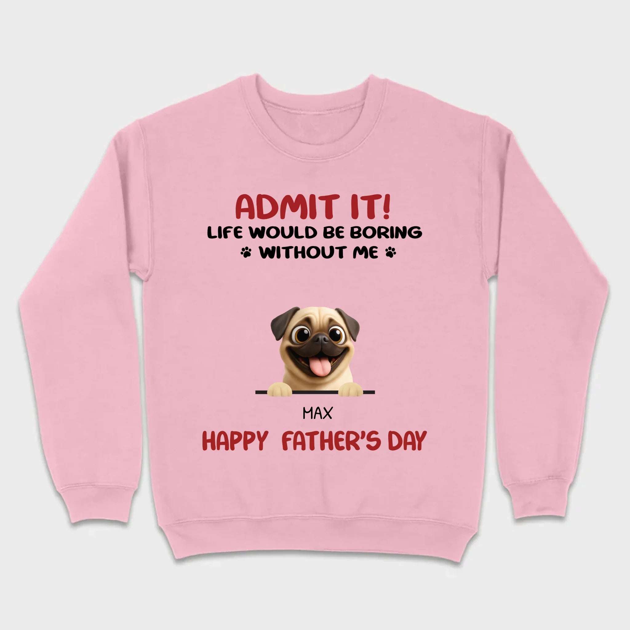 Personalized Pug Basic Tee - Celebrate Father’s Day With Custom Pet T-Shirts | 89Prints