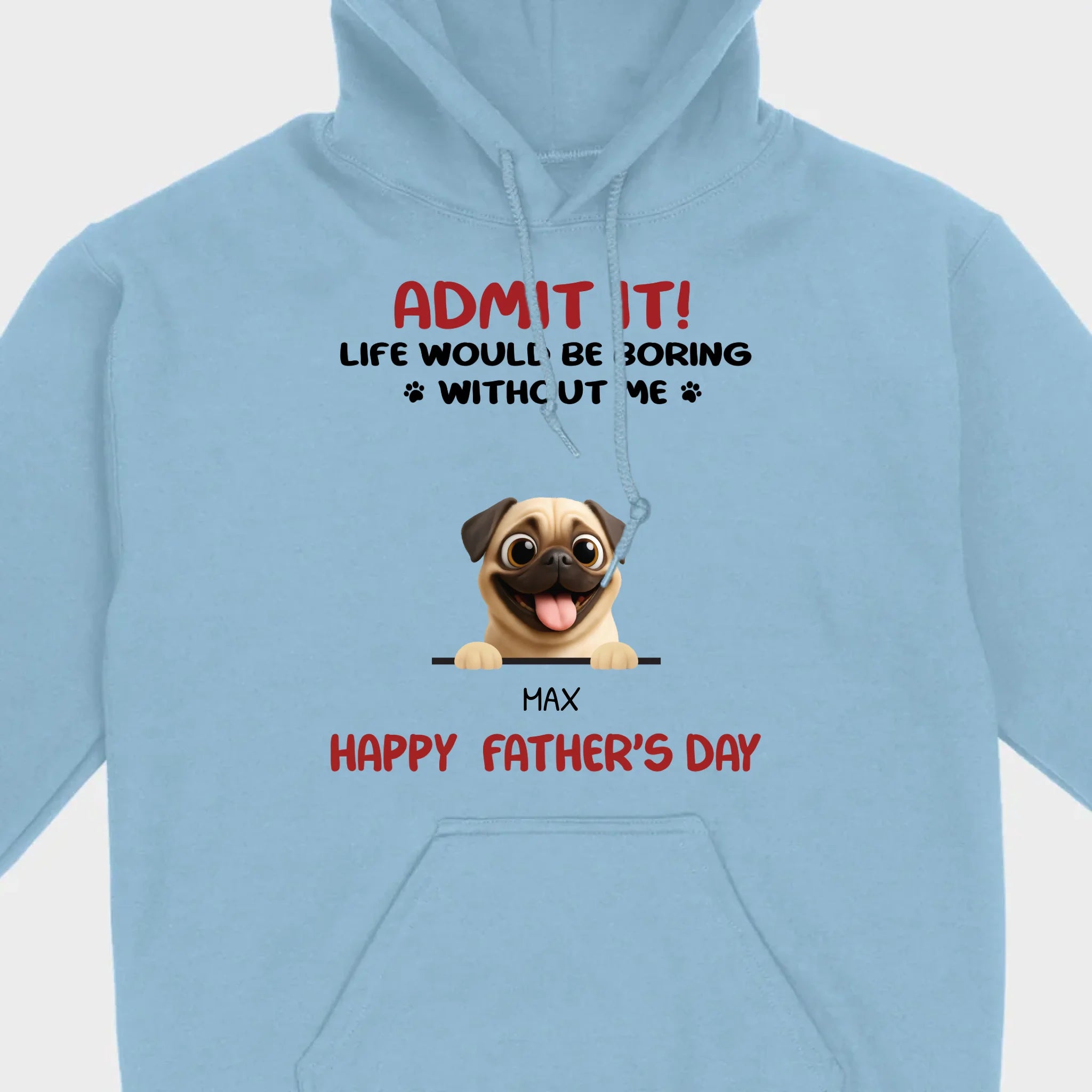 Personalized Pug Basic Tee - Celebrate Father’s Day With Custom Pet T-Shirts | 89Prints
