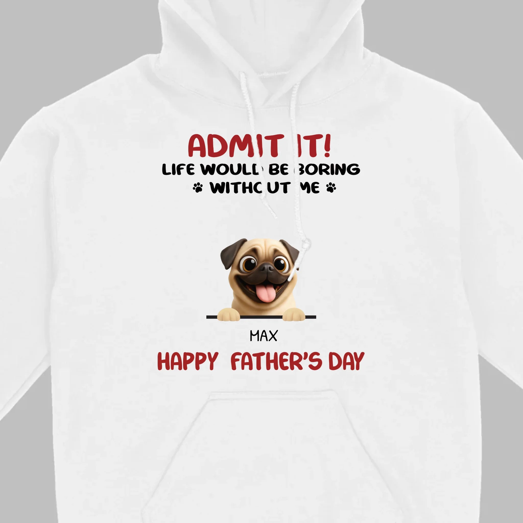 Personalized Pug Basic Tee - Celebrate Father’s Day With Custom Pet T-Shirts | 89Prints