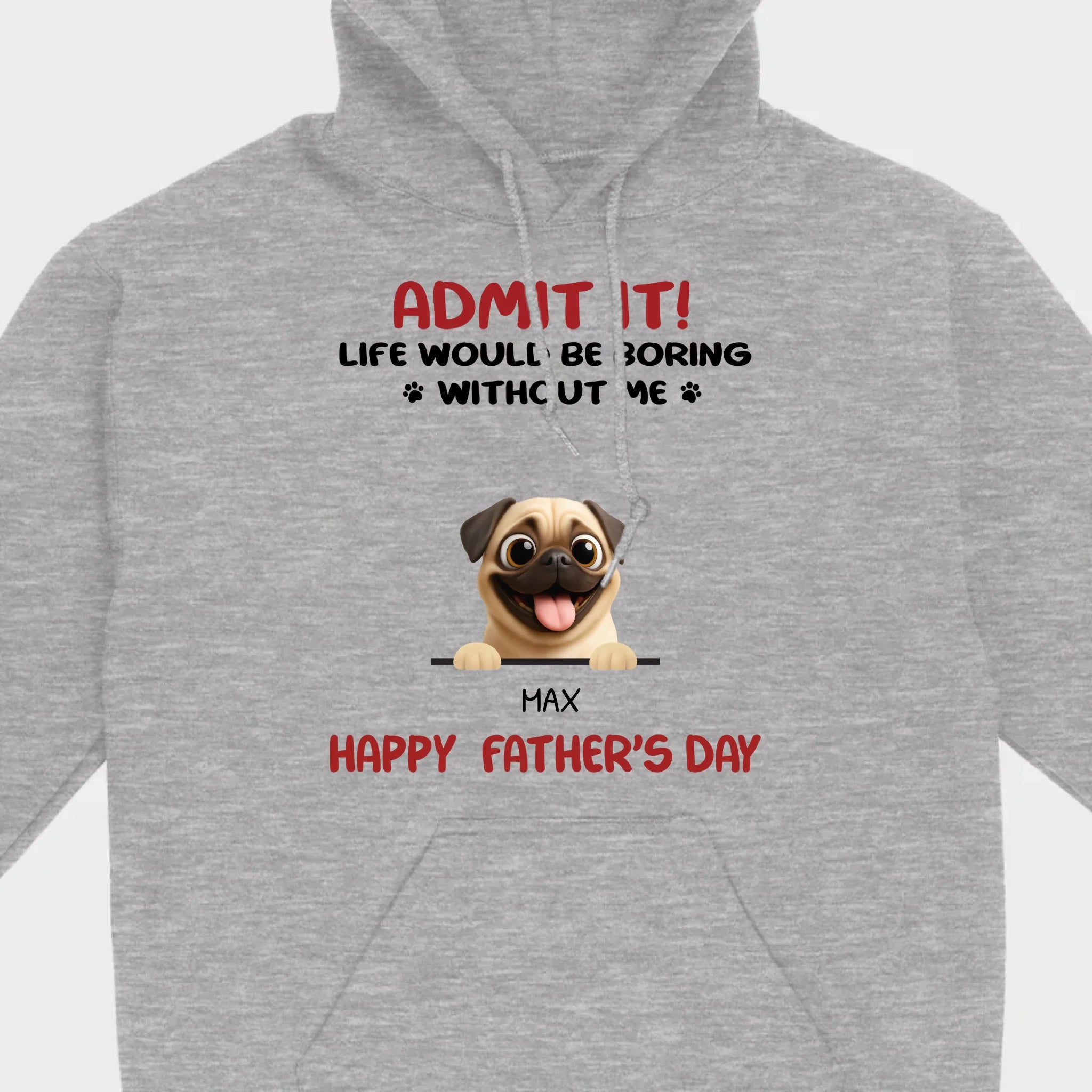 Personalized Pug Basic Tee - Celebrate Father’s Day With Custom Pet T-Shirts | 89Prints
