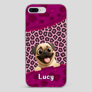 Custom Pug Lover Phone Case – Pink Leopard Pattern Personalized Gift | 89Prints