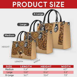 Personalized Pug Handbag - Vintage Tooled Leather Floral Dog Gift | 89Prints