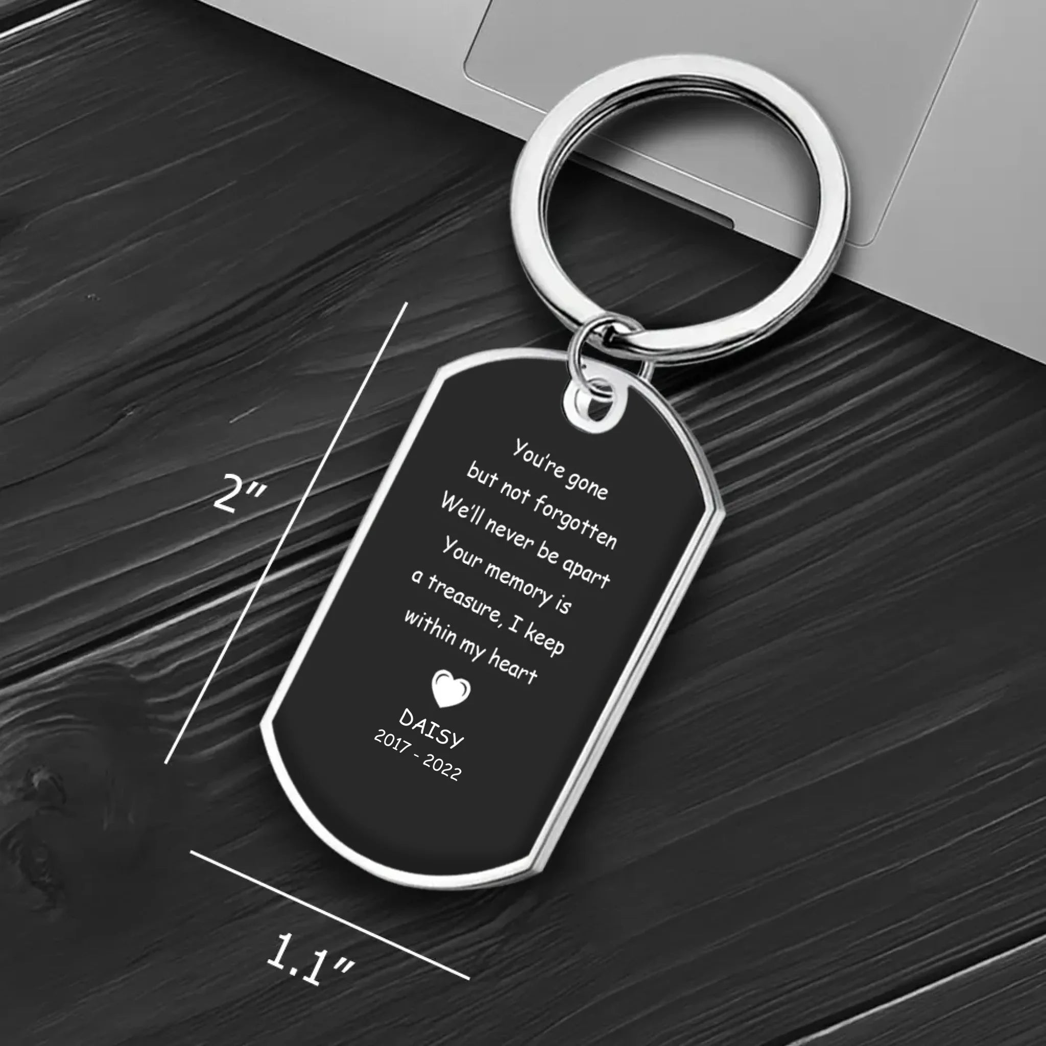 Customize Pug Memorial Keychain – Personalized Photo & Name Loss Gift | 89Prints