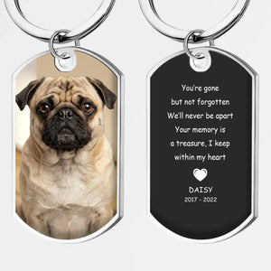 Customize Pug Memorial Keychain – Personalized Photo & Name Loss Gift | 89Prints