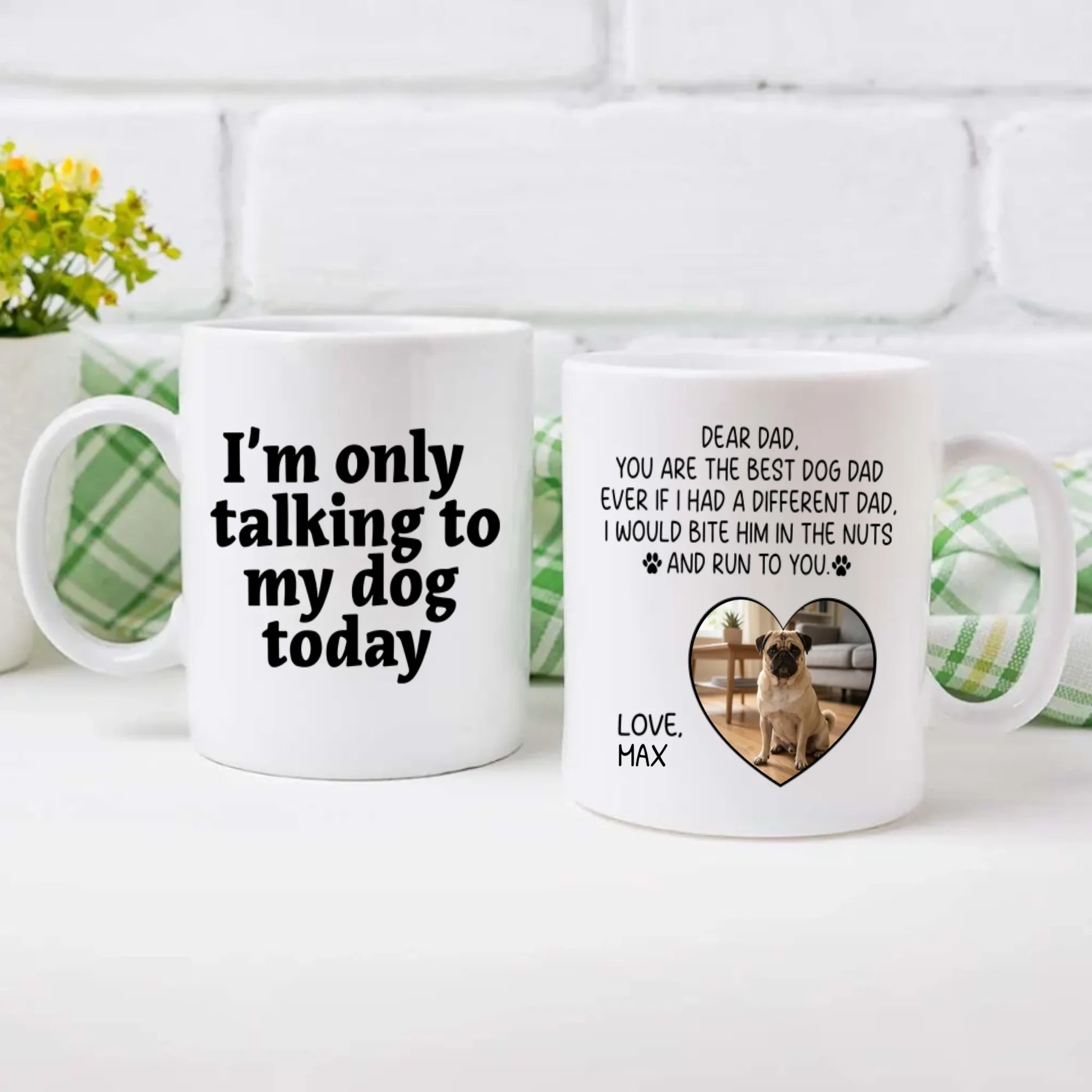 Custom Pug Lover Mug - Funny Personalized You Are The Best Dog Dad Ever Photo Present | 89Prints