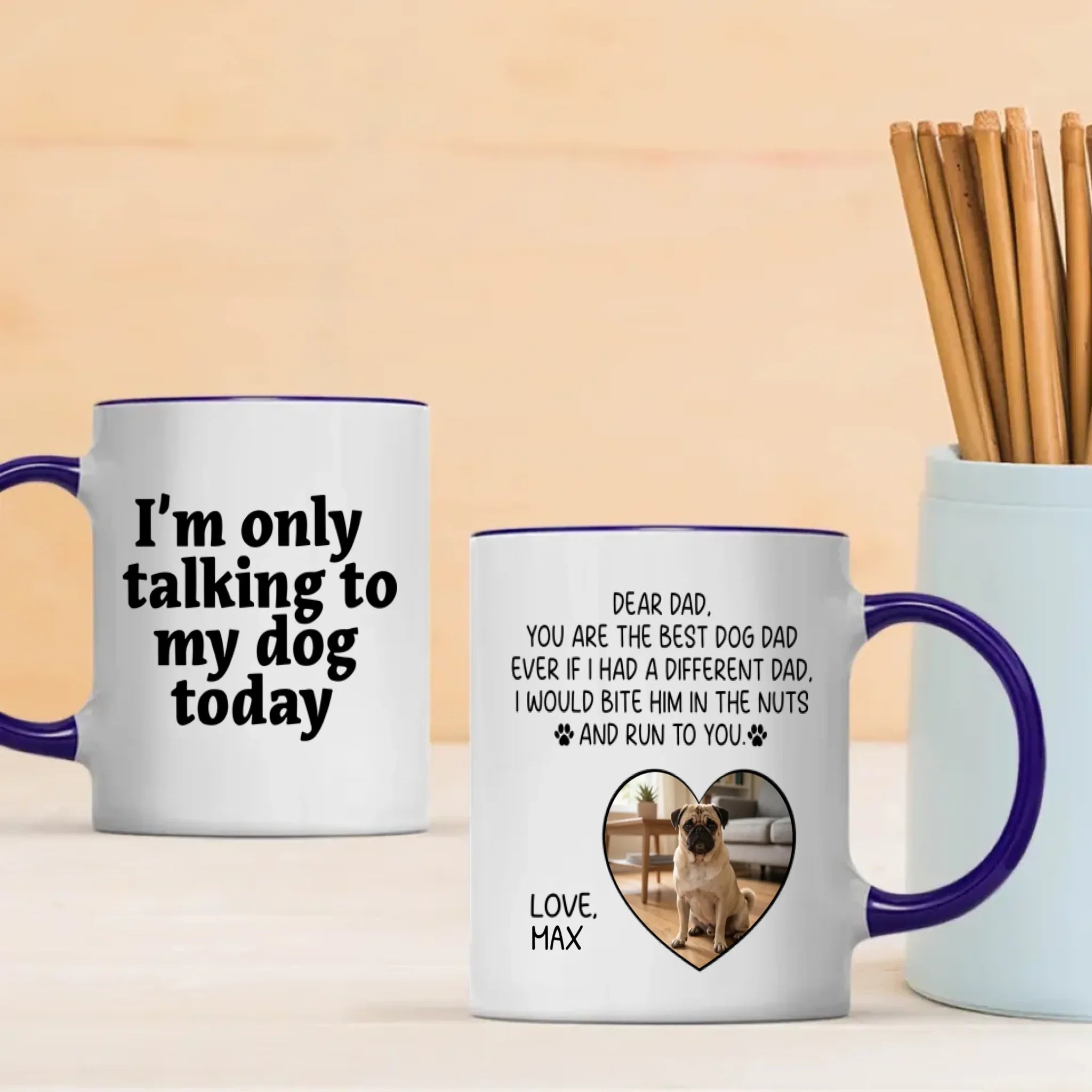 Custom Pug Lover Mug - Funny Personalized You Are The Best Dog Dad Ever Photo Present | 89Prints