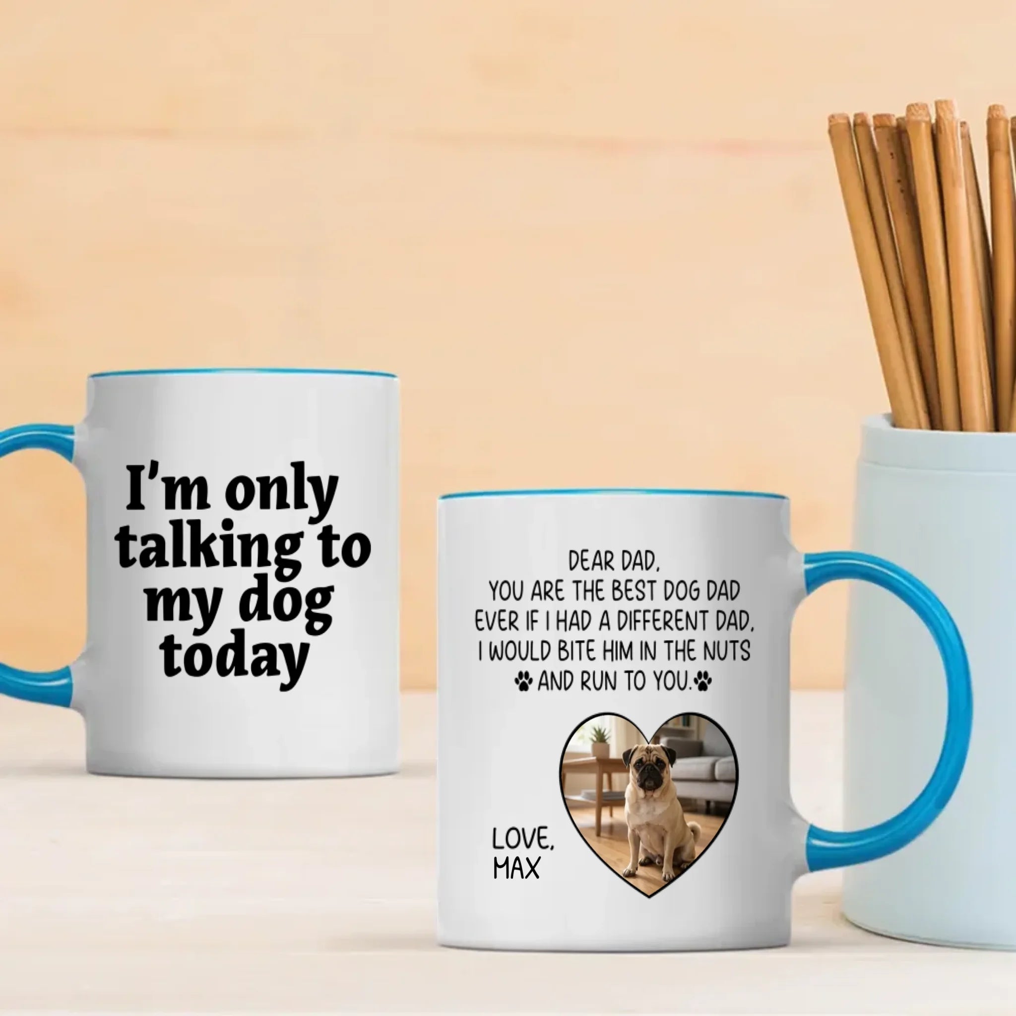 Custom Pug Lover Mug - Funny Personalized You Are The Best Dog Dad Ever Photo Present | 89Prints