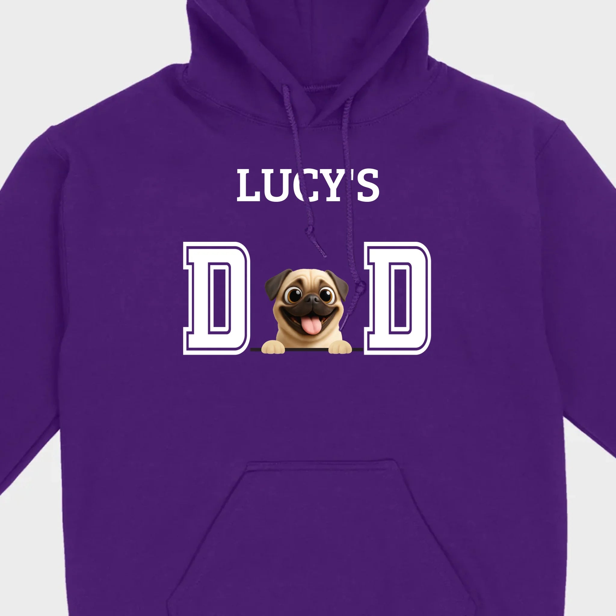 Personalized Pug Lover Hoodie - Custom Dog Dad T-Shirt With Dog Icons & Names | 89Prints