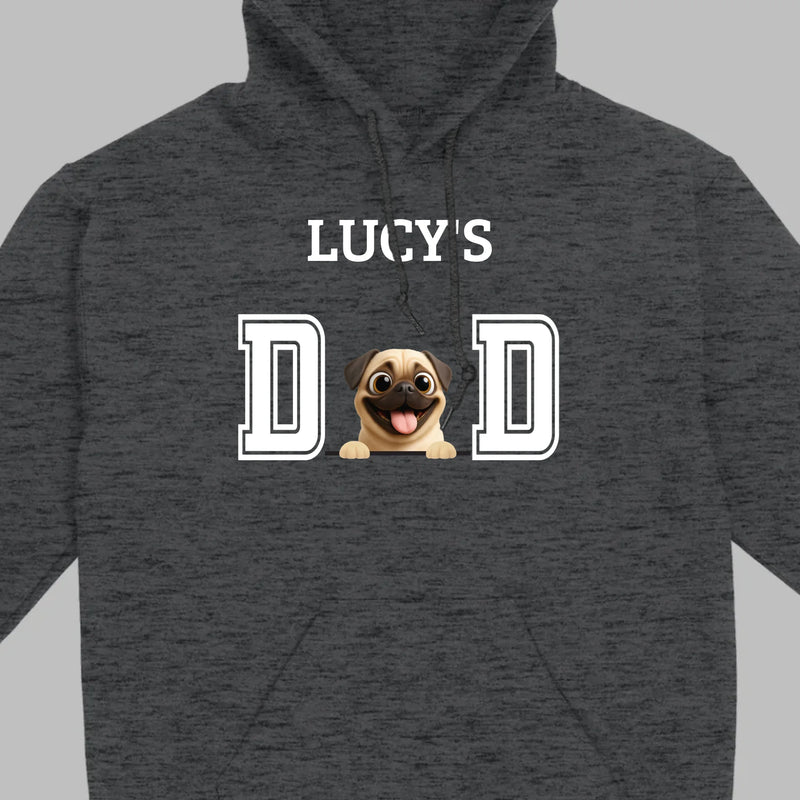 Personalized Pug Lover Hoodie - Custom Dog Dad T-Shirt With Dog Icons & Names | 89Prints