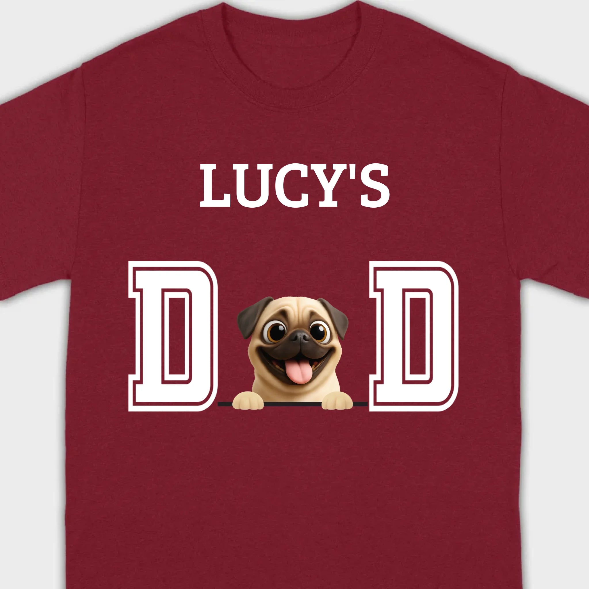 Personalized Pug Lover Hoodie - Custom Dog Dad T-Shirt With Dog Icons & Names | 89Prints