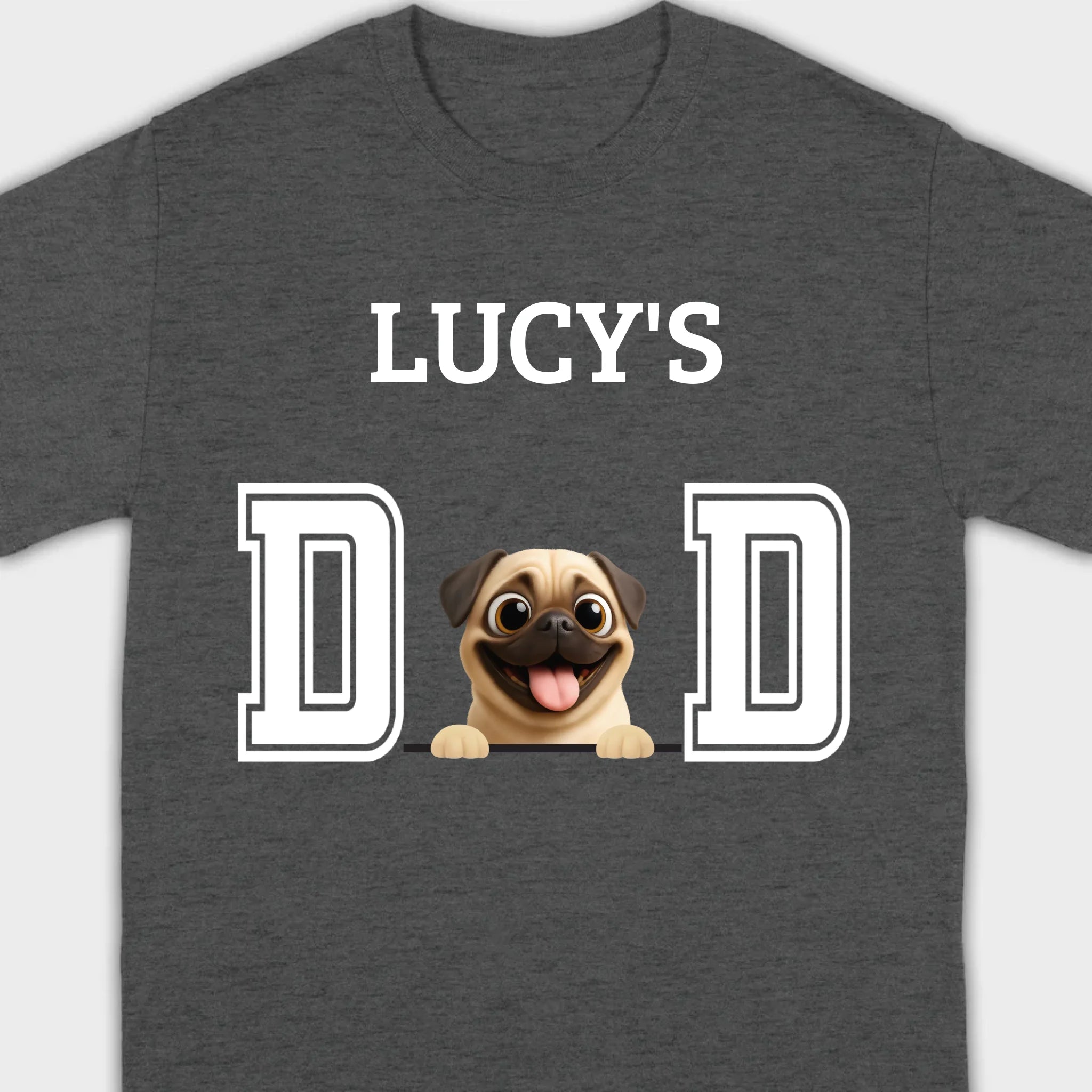 Personalized Pug Lover Hoodie - Custom Dog Dad T-Shirt With Dog Icons & Names | 89Prints