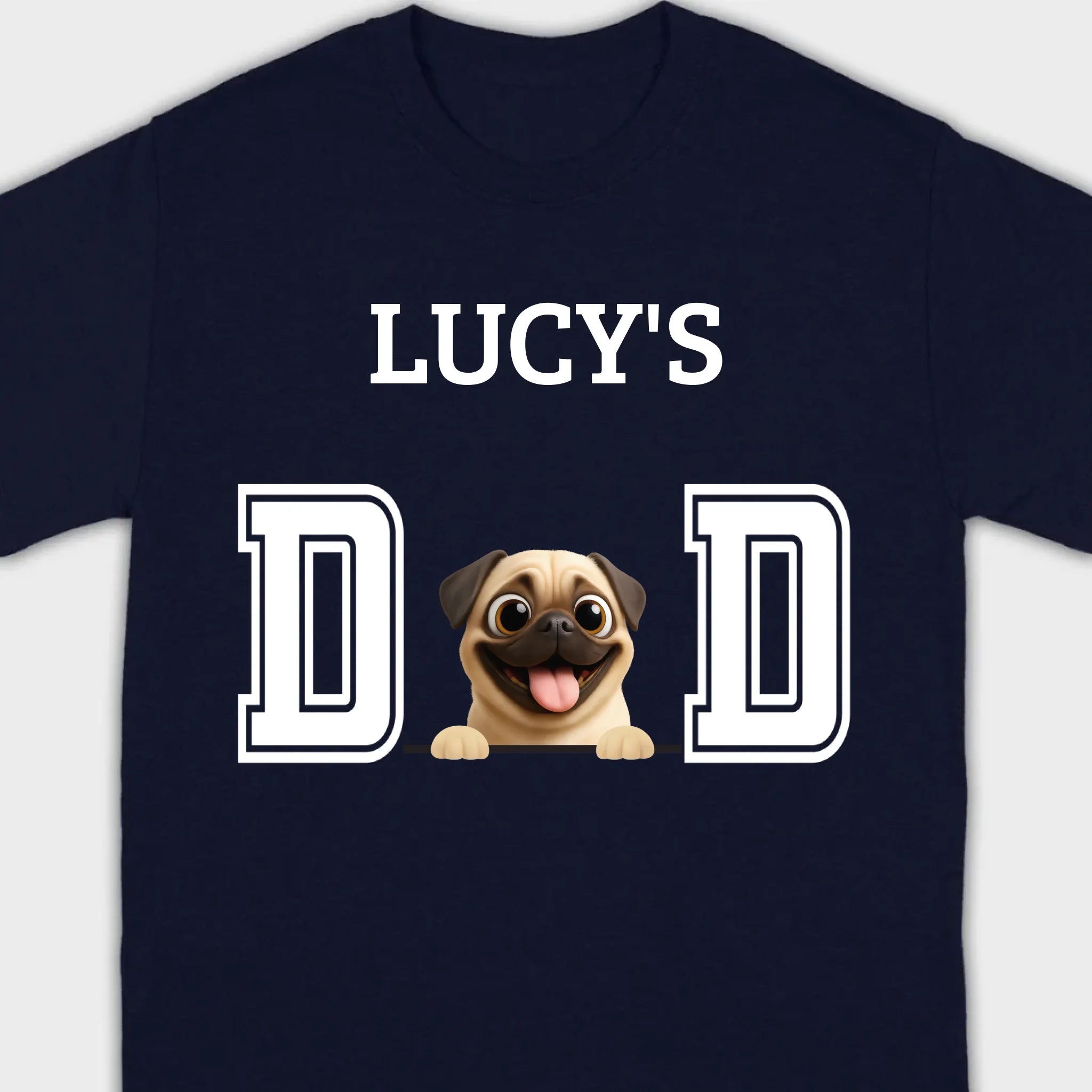 Personalized Pug Lover Hoodie - Custom Dog Dad T-Shirt With Dog Icons & Names | 89Prints