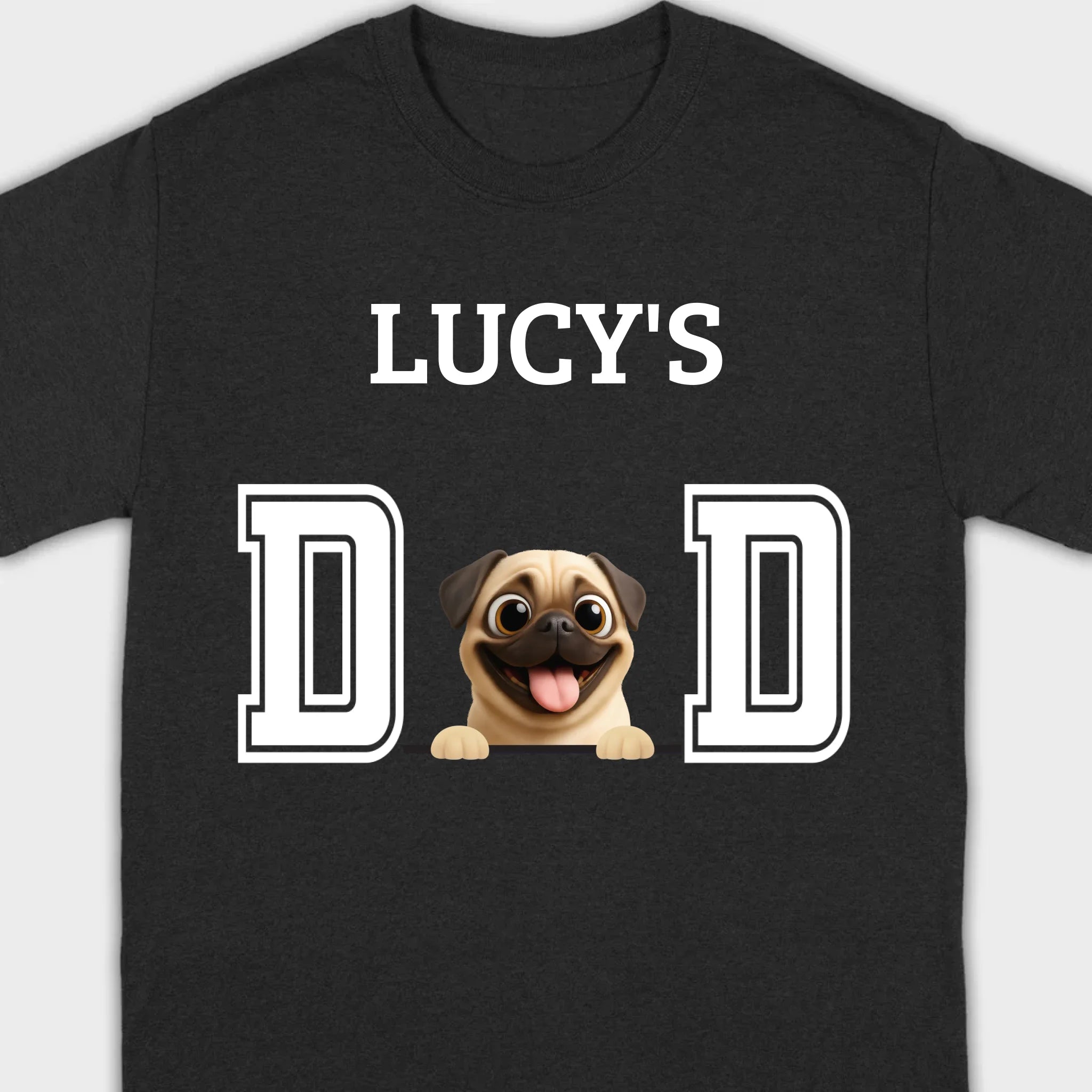 Personalized Pug Lover Hoodie - Custom Dog Dad T-Shirt With Dog Icons & Names | 89Prints