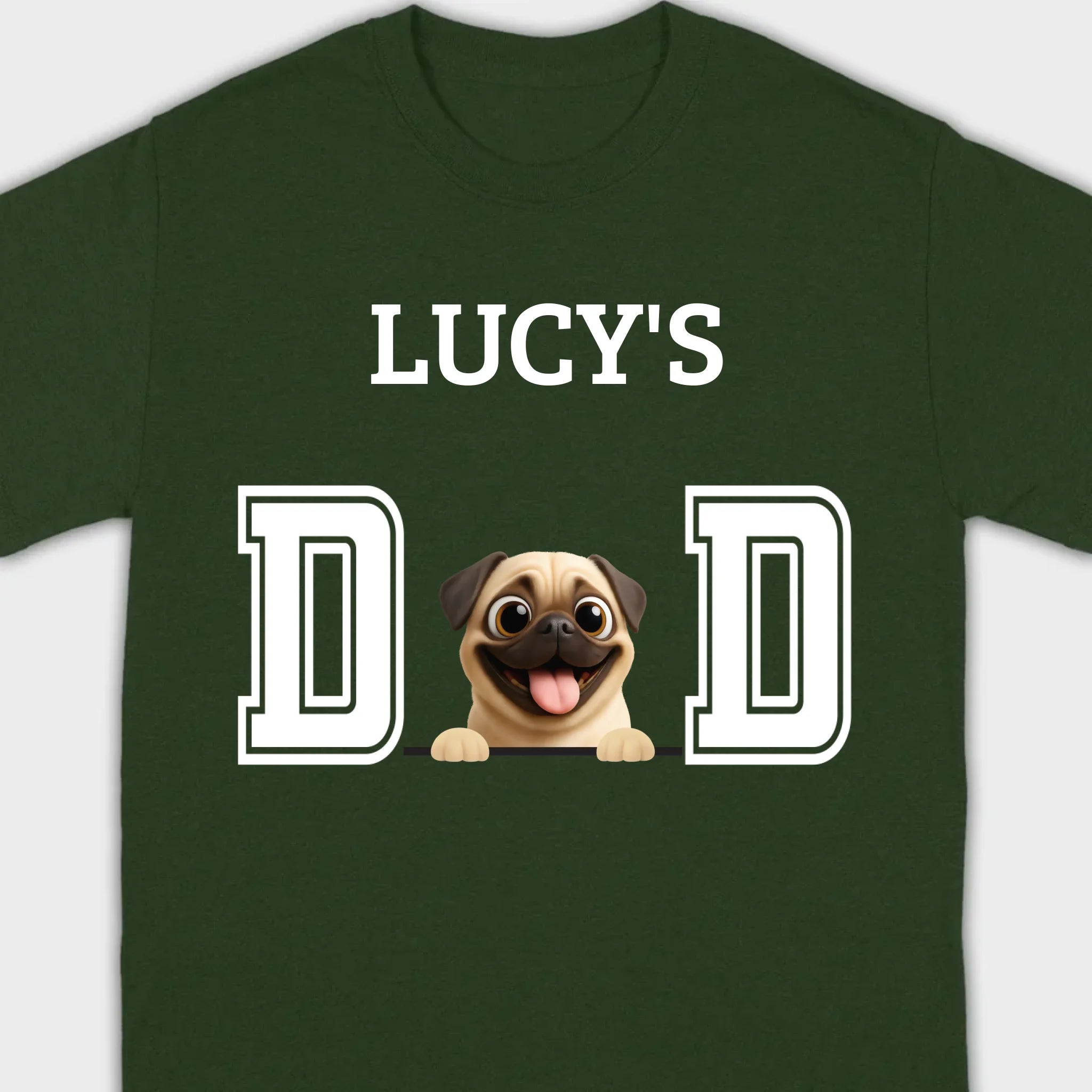 Personalized Pug Lover Hoodie - Custom Dog Dad T-Shirt With Dog Icons & Names | 89Prints