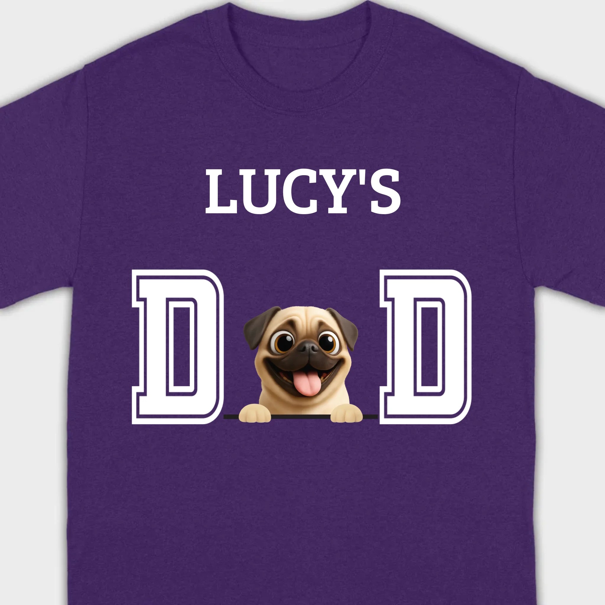 Personalized Pug Lover Hoodie - Custom Dog Dad T-Shirt With Dog Icons & Names | 89Prints