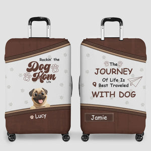 Personalized Pug Lover Luggage Cover - Rockin’ Dog Mom Travel Dog Gift | 89Prints