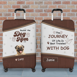 Personalized Pug Lover Luggage Cover - Rockin’ Dog Mom Travel Dog Gift | 89Prints