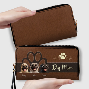 Personalized Pug Lover Leather Wallet – Colorful Dog Mom Custom Gift | 89Prints