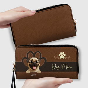 Personalized Pug Lover Leather Wallet – Colorful Dog Mom Custom Gift | 89Prints