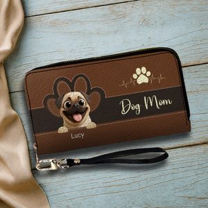Personalized Pug Lover Leather Wallet – Colorful Dog Mom Custom Gift | 89Prints