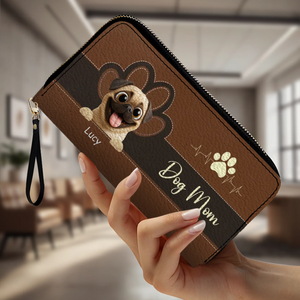Personalized Pug Lover Leather Wallet – Colorful Dog Mom Custom Gift | 89Prints