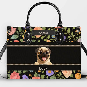 Customized Pug Handbag - Botanical Floral Pattern Dog Gift For Owners | 89Prints