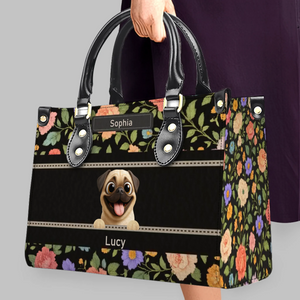 Customized Pug Handbag - Botanical Floral Pattern Dog Gift For Owners | 89Prints