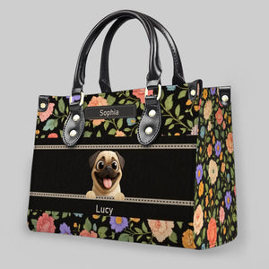 Customized Pug Handbag - Botanical Floral Pattern Dog Gift For Owners | 89Prints