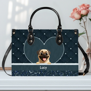 Personalized Pug HandBag - Elegant Quilted Heart For Dog Owners | 89Prints