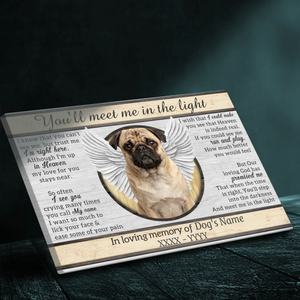 Personalized Pug Memorial Canvas Wall Art - You 'll Meet Me In The Light | 89Prints