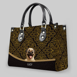 Personalized Pug Lover Leather Handbag - Luxury Baroque Pattern Gift | 89Prints