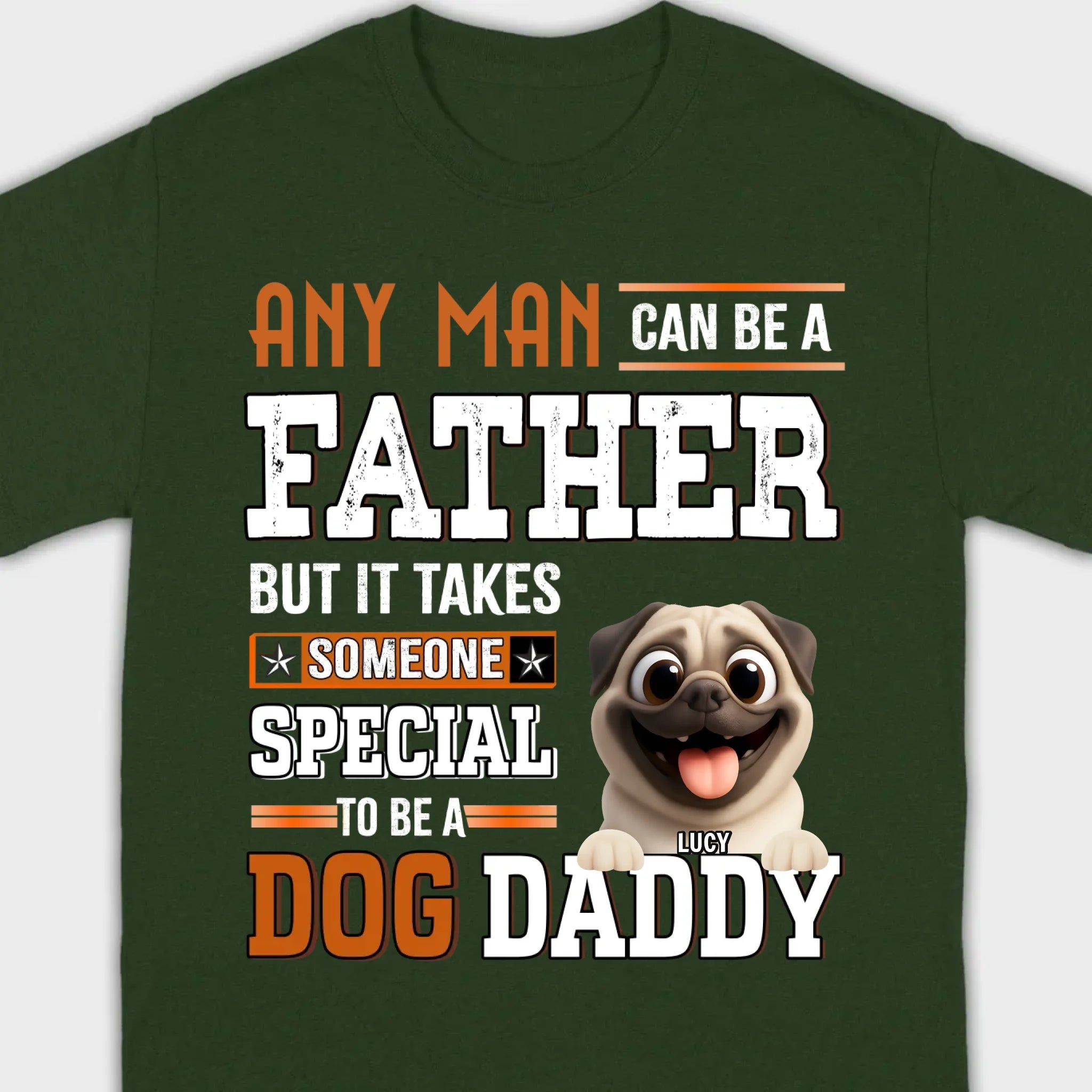 Custom Pug Lover Basic Tee – Celebrate Being A Special Dog Dad T-Shirts | 89Prints