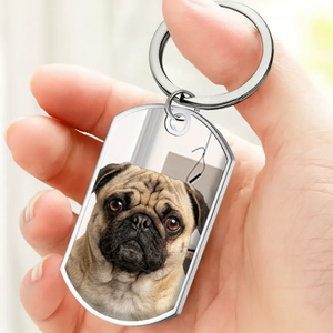 Personalized Pug Memorial Keychain – Custom Dog Photo & Name Keepsake | 89Prints