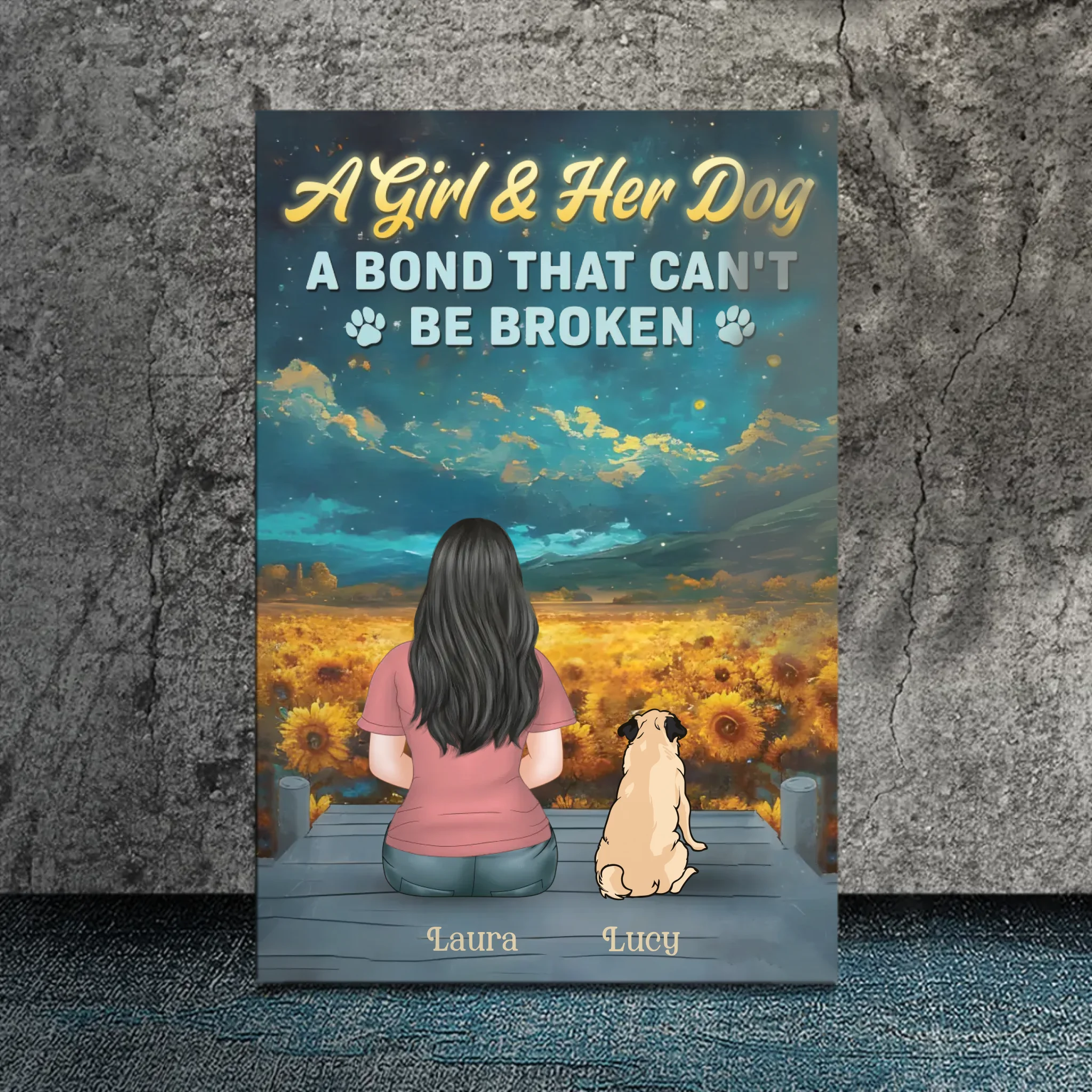 Personalized Pug Lover Canvas Wall Art – A Bond That Can't Be Broken Gift | 89Prints