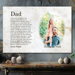 Custom Photo Canvas – A Heartfelt Poem Celebrating Dad's Unconditional Love