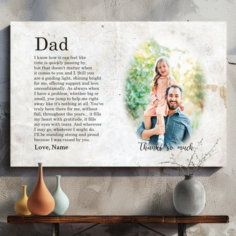 Custom Photo Canvas – A Heartfelt Poem Celebrating Dad's Unconditional Love